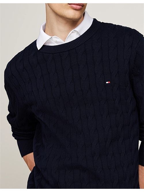 classic cotton cable crew neck Tommy Hilfiger | MW0MW33132DW5.DW5